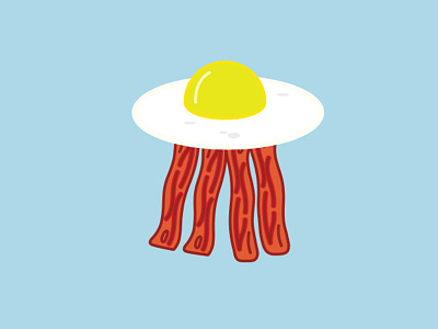 Eggs&Saucer animation bacon food illustration wip