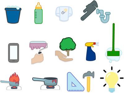 Short Chore Icons animation app icons illustration shortchores vector