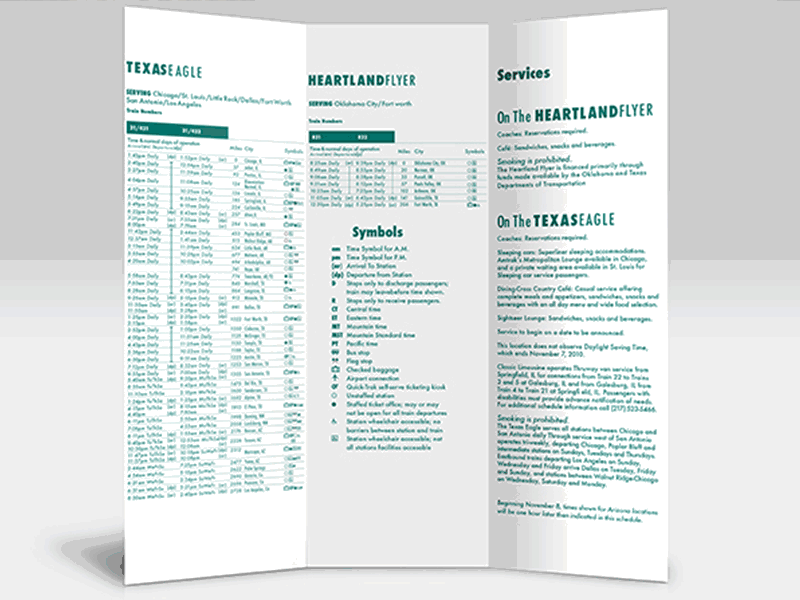 Train Schedule brochure design experiment green ind indesing layout print publication schedules text typography