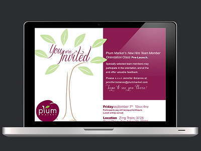 Plum Email Inivtation