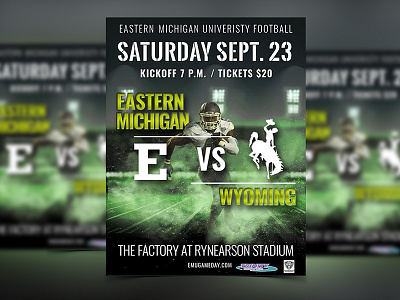 Emu Flyer college event flyer football green layout photoshop show sports