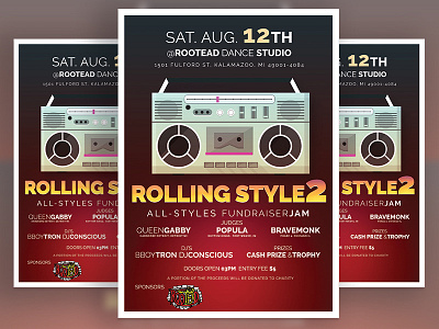 Flyers on the fly! design event fundraiser hiphop retro template type