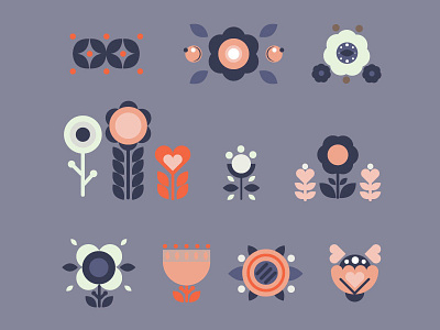 Geometric Flowers Freebie ai flowers freebie geometric illustration tut vector