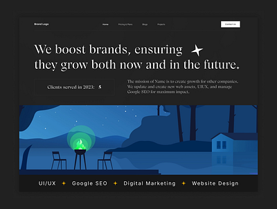 Agency website Hero agency modern ui ux website