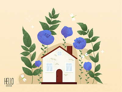 HOME art art illustration design artist artwork atr creative design dribble flat flowers graphic design hello house illustration