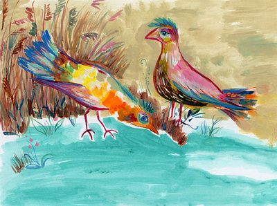Birds animalillustration birdillustration characterdesign design illustration natureillustration watercolorillustration