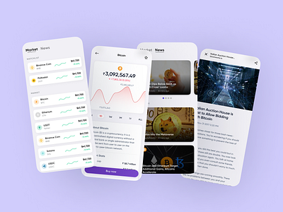 Crypto Mobile App - News and Market crypto visual design web 3