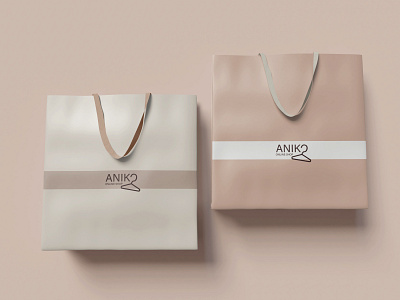 aniko online shop logo and shopping bag design graphic design