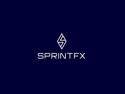 SprintFx diamond fast investment service lightning logo mosoń navy blue rating speed