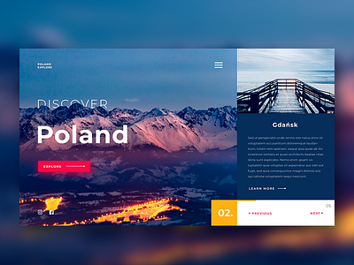 Discover Poland app design explore flat poland typography ui ux web webpage website