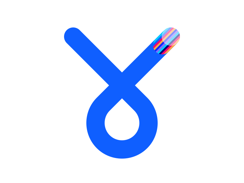 Vitel blue color dynamic identity logo v wire