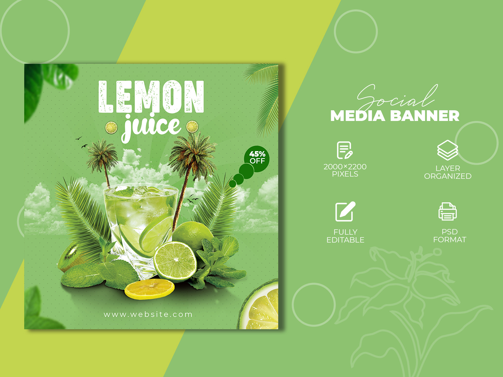 Lemon Juice Social Media Post Design by Tanvir Ahmed on Dribbble
