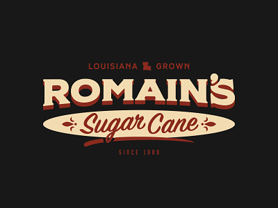 Romain's Louisiana Sugar Cane branding design logo logo design logotype louisiana typography vector