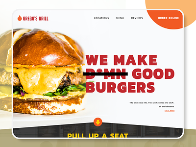 Burger Joint Home Page design food food and drink typography ui unsplash ux web web design website website design