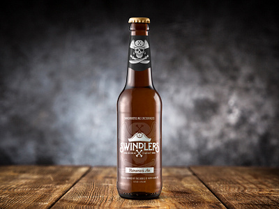 Swindlers Bottle - Helmsman's Ale beer bottle design branding brewery logo mock up pirate product design
