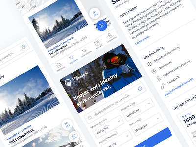 tanie zjeżdżanie - pwa view blue mobile pwa skiing ui ux web website white