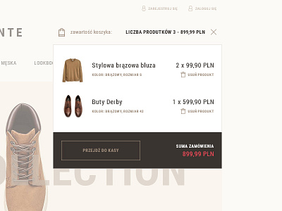 Avante - Add to cart ecommerce fashion product shop ui ux web website