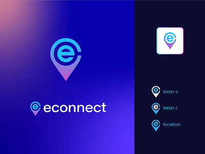 e connect- modern trendy simple app logo design