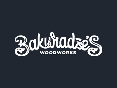 Bakuradze's Woodworks branding lettering logo type woodworks