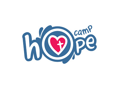 Camp Hope branding camp christian cross heart hope kids logo