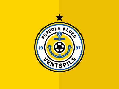 FK Ventspils crest anchor crest football latvia logo soccer ventspils yellow