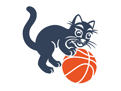 Cat & Basketball ball basketball cat cute illustration meow