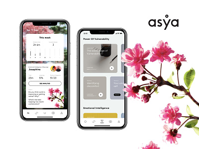 Asya - Relationship app for Couples ai android app artificial intelligence asya couples design figma figma design flower interface ios mindful mobile mobile app mobile ui mobile uiux producthunt relationships ui ux