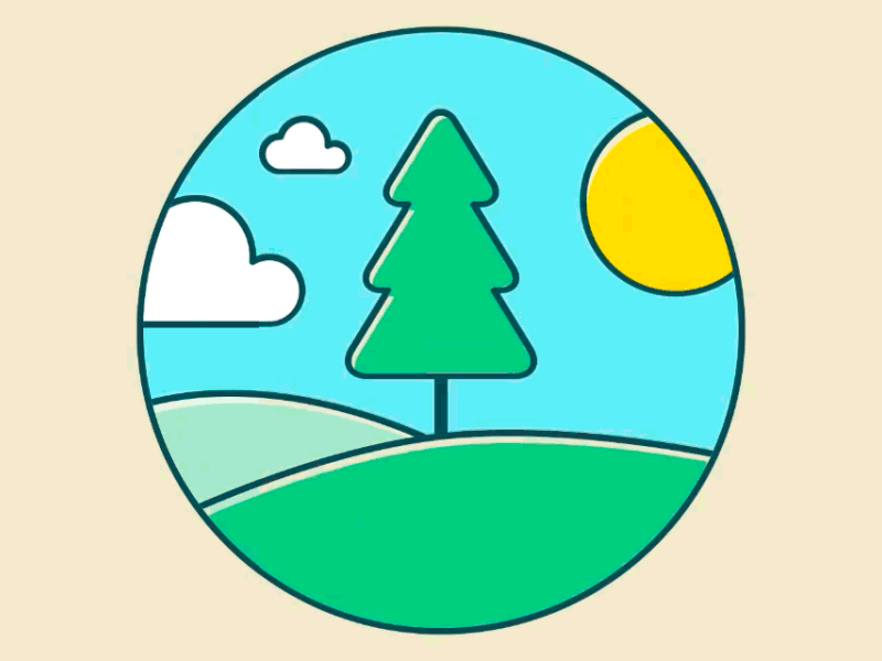 Bucolic logo bucolic eco hill logo motion woods