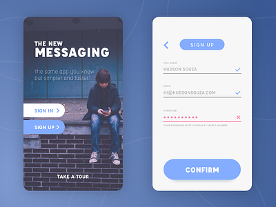 Daily UI challenge #001 — Sign Up daily ui challenge dailyui messaging app sign in sign up signup