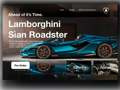 Dribbble Weekly Warm-Up | Lamborghini page 3d app concept branding concept concept project design design lover graphic design illustration logo ui web design