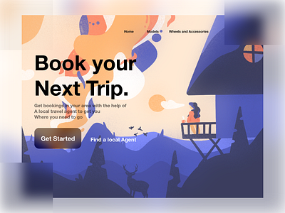 Trip Bookings web concept branding colorful concept concept project design design lover forest glass glass ui graphic design illustration logo nature travel trees ui valley web design web page wildlife