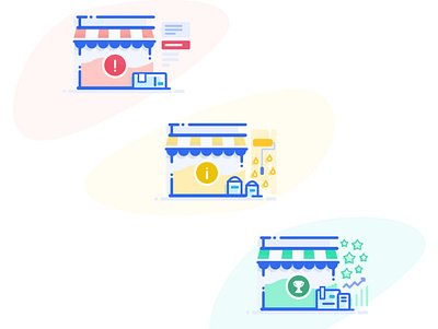 Wish Merchant Shop Status Illustrations adobe adobe illustrator charts design ecommerce graphic design green illustration illustrator merch design merchant packages red sales shopping sketch status vector wish yellow