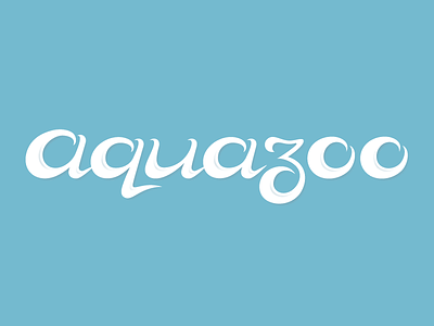 Aquazoo calligraphy hand drawn lettering logo logotype script vector