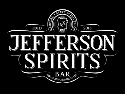 Jefferson Spirits lettering logo logotype monochrome typography uppercase