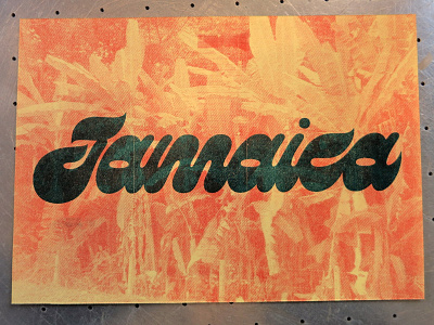 Jamaica Print calligraphy jamaica lettering postcard print risograph
