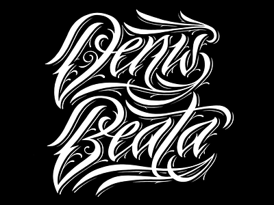 D+B WB beata calligraphy denis lettering name namesbymx script tattoo
