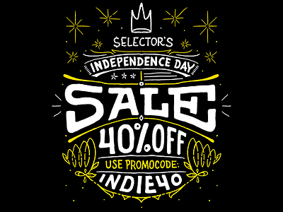 Selector! Sale collage design handwriting lettering typography