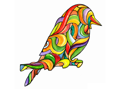 Nerv Watercolor 72dpi bird digitized hand drawn logo logotype nervmusic watercolor