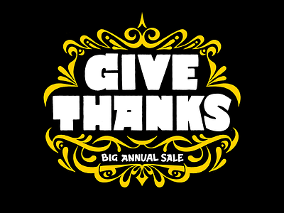 Selector Give Thanks hand drawn handlettering lettering sale thanksgiving typography