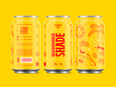Crave The Shade beer beer can branding brice cans color florida illustration labels packaging sunshine tampa