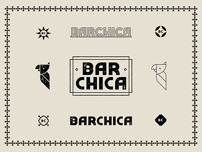 Cocktail Lounge artdeco bar branding cocktails cuban deco illustration latin logo parrot pattern restaurant signage texture tile