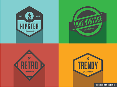 Trending Badges badge hipster illustration patch retro trendy vintage