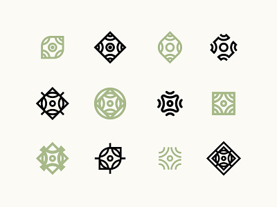 Abstract Marks branding diamond geometric green icon logo mark monoline square symbol