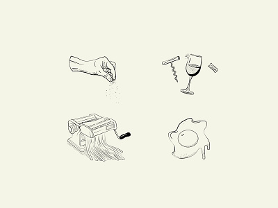 Illustrazioni italiane assets florida food halftone hand icon illustration italian pasta restaurant restaurant branding texture vector wine