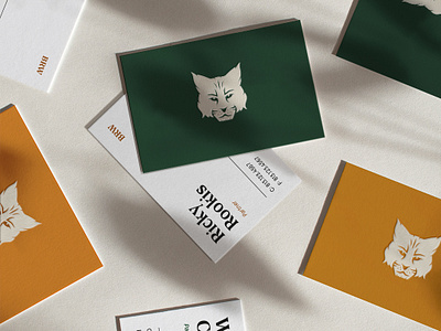 BRW Cards animal bobcat branding business cards cat color color palette logo simple soft