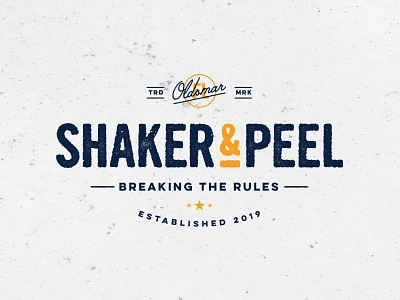 Shaker & Peel 2019 branding combo concrete distressed florida food lockup logotype mark oldsmar restaurant rough tacos texture typography