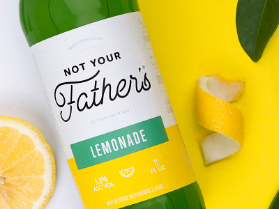 Not Your Father's Lemonade beer beer branding bottle food green illustration lemon lemonade logo pabst packaging photography rebrand yellow