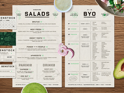 Salad Menu bowls branding food green layout menu menudesign pattern restaurant salad texture type