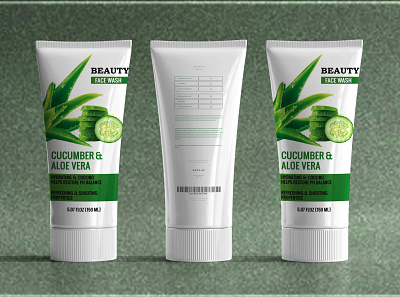 Face wash 3 3d cosmetics product packaging face wash graphic design