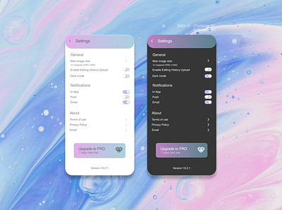 DailyUI - #7 Settings